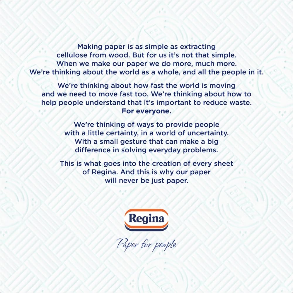 Regina Blitz Household Towels – 8 Triple Layered Rolls, 70 Sheets Per Roll, Paper Packaging, FSC Certified Paper, Recyclable Packaging, 60% Larger Than Standard Kitchen Roll Sheets