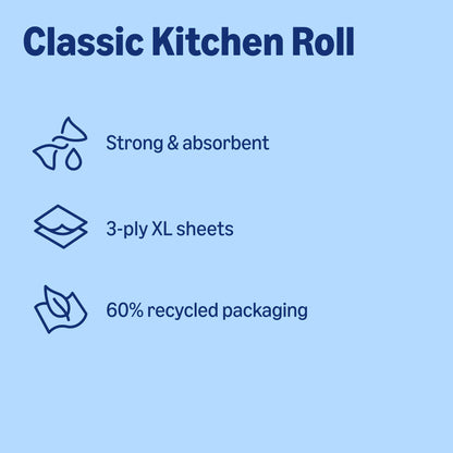 by Amazon Super Absorbent Kitchen Towel, 3-ply, 3 Rolls (1 Pack of 3), 80 Sheets per Roll, FSC Certified