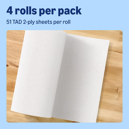 by Amazon Ultra Absorbent TAD Kitchen Roll, 4 Rolls (Pack of 1), 51 Sheets per Roll, FSC Certified