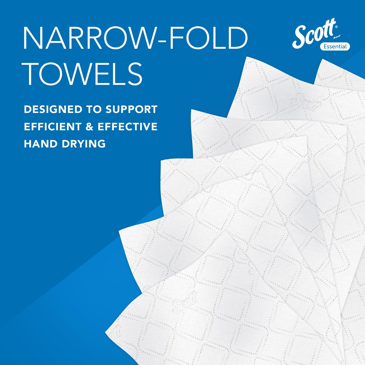 Scott Essential 6636 Paper Towels, Narrow Fold, 2 Ply, White, Soft and Absorbent, Made from Recycled Fibres, 12 Ties x 220 Sheets (2,640 Total)