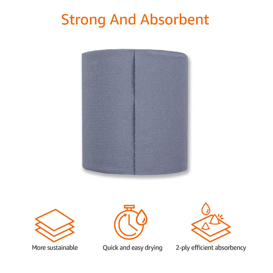 AmazonCommercial Multipurpose Wiping Paper, 2-ply Centrefeed, Blue Roll Recycled, 6 Rolls (1 pack), 450 Sheets per Roll, Sheet Size: 30 x 20 cm