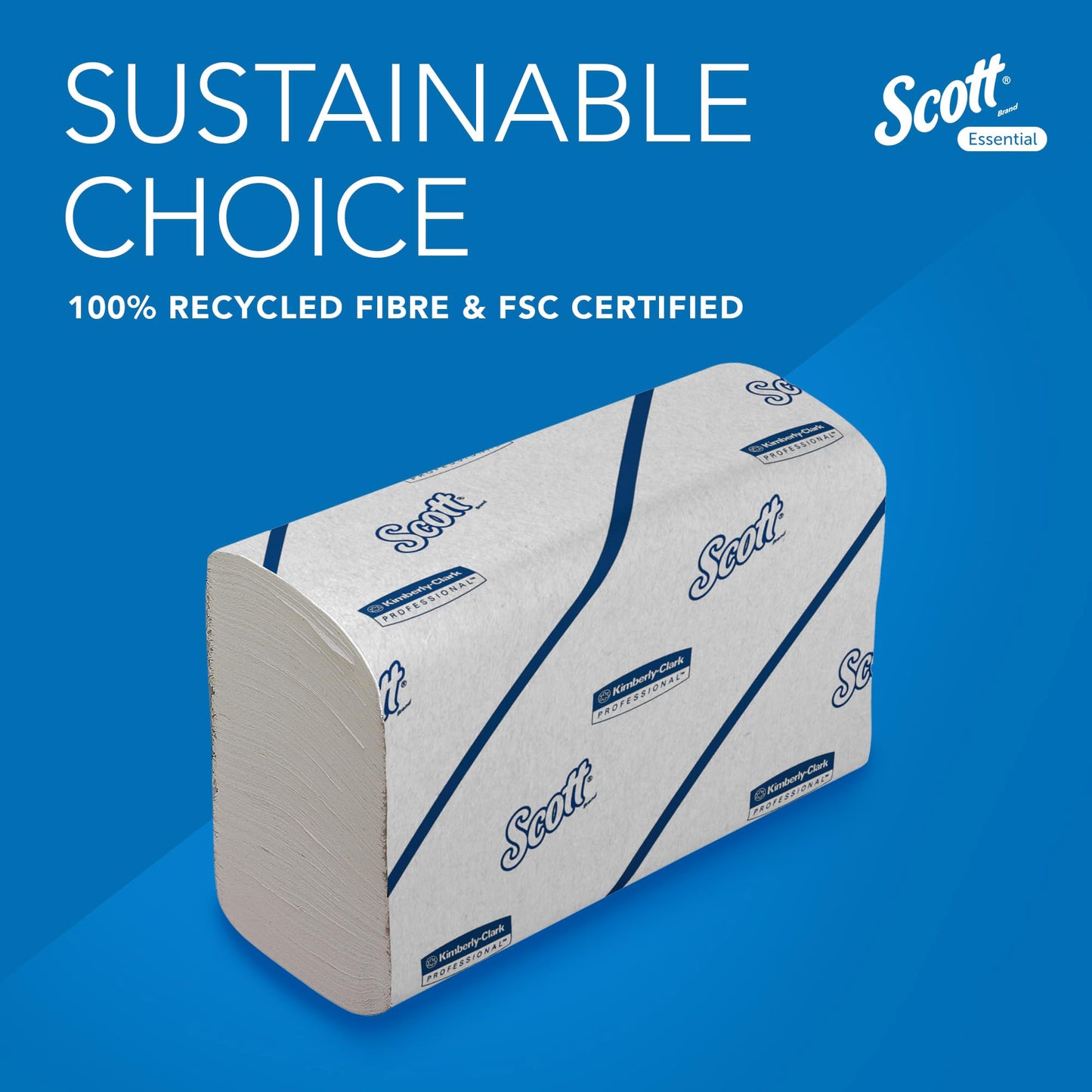 Scott Essential 6636 Paper Towels, Narrow Fold, 2 Ply, White, Soft and Absorbent, Made from Recycled Fibres, 12 Ties x 220 Sheets (2,640 Total)